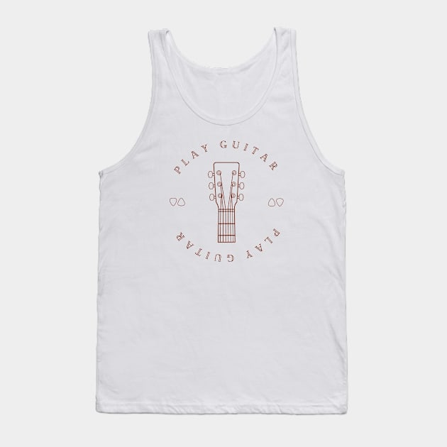 Play Guitar Headstock and Picks Tank Top by nightsworthy